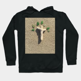 Cross in the Sand with Sea Glass Hoodie